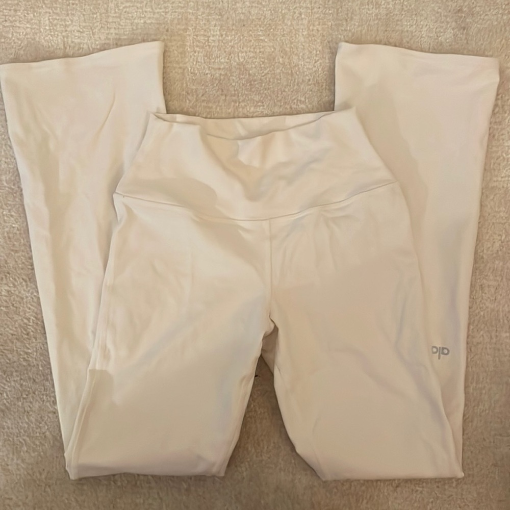 alo white yoga flare pants